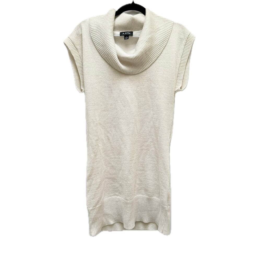Ivory Cream Shimmer Short Sleeve Sleeveless Tunic